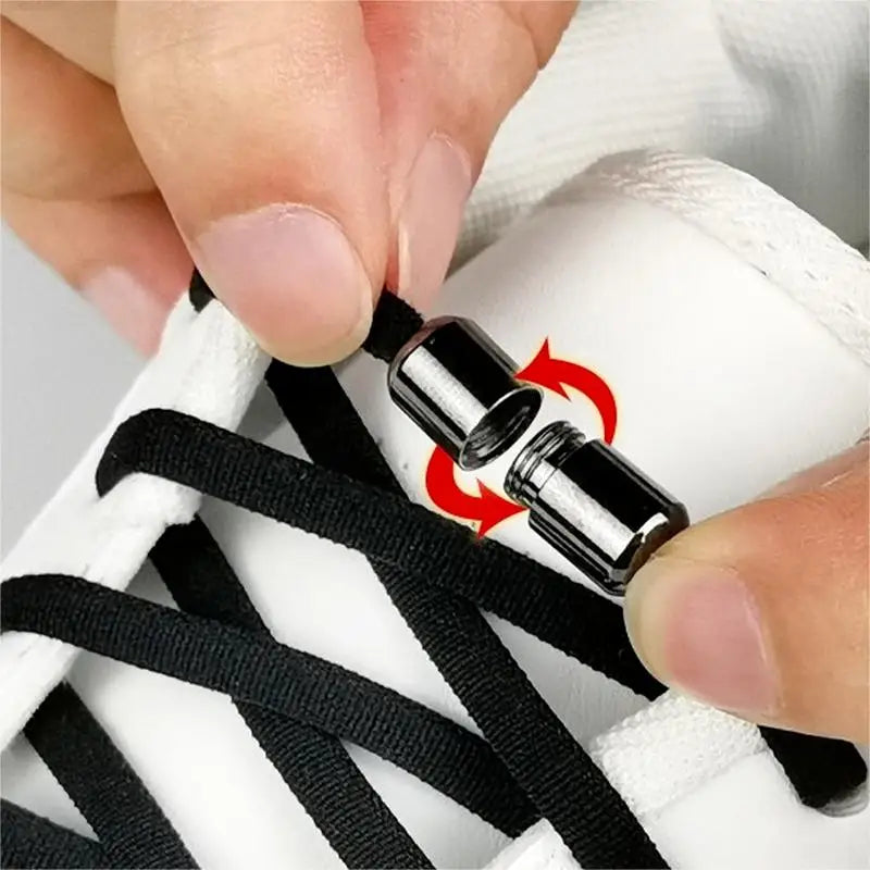 No Tie Shoe Laces Metal Capsule Lock Elastic Laces Sneakers Flat Shoelaces Without Ties Kids Adult Quick Shoes Lace Rubber Bands
