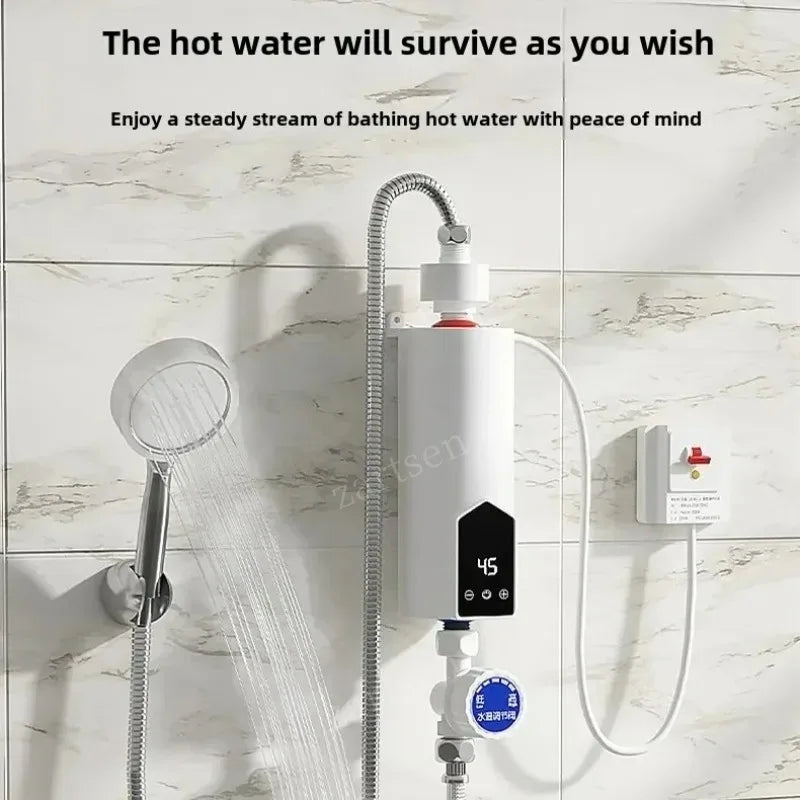 Instant Water Heater 220V 3000W-5500W Portable Electric Heaters for Bathroom Hot Water Shower and Home Kitchen Heating