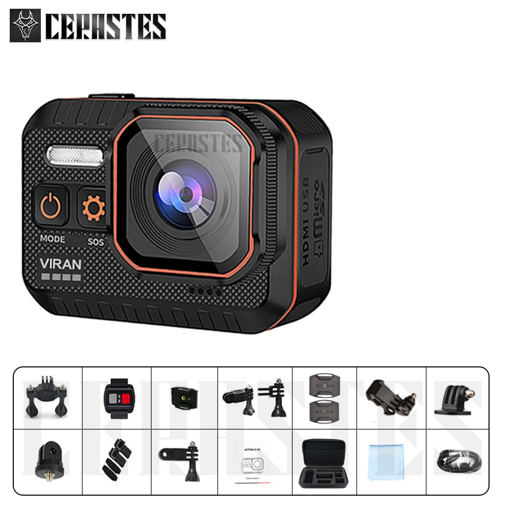 Action Camera 4K60FPS WiFi Anti-shake Action Camera With Remote Control Screen Waterproof Sport Camera drive recorder