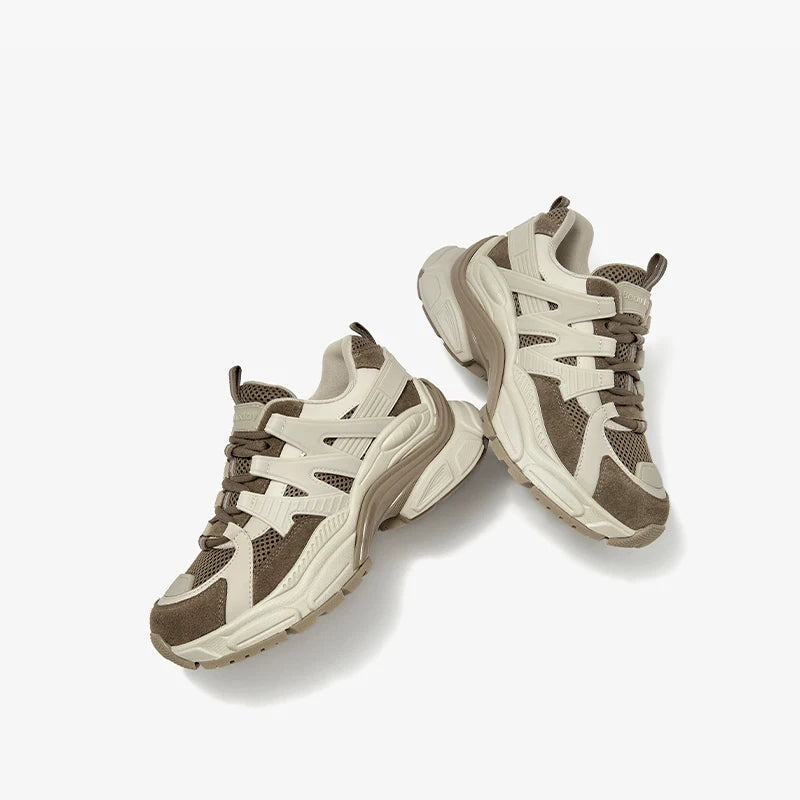 BEAUTODAY Platform Sneakers Women Mesh Solid Color Breathable Trainers Lace-up Round Toe Thick Sole Ladies Shoes Handmade 29462