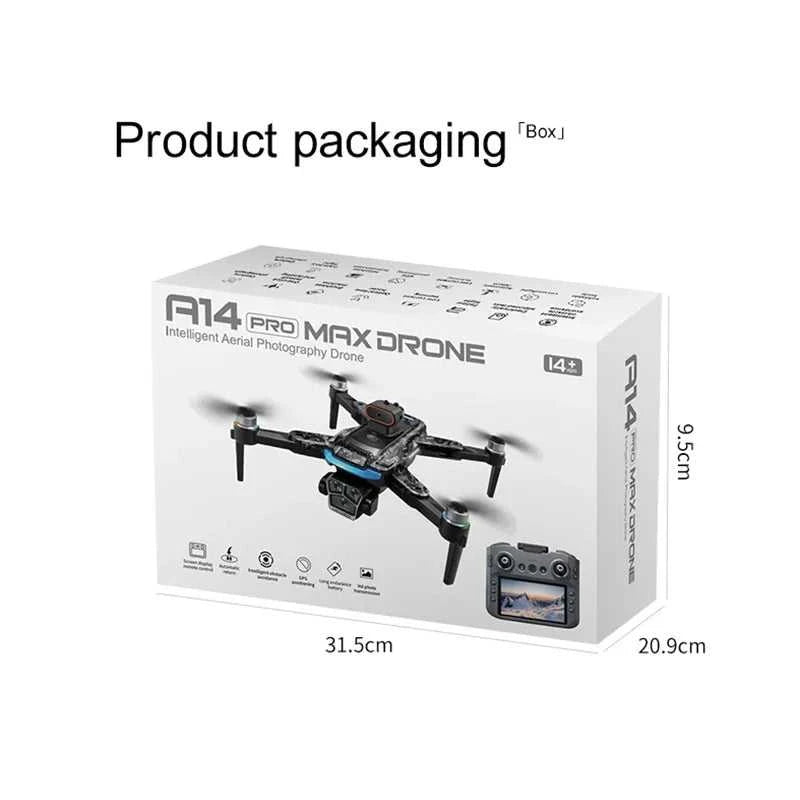 Drone A14Pro Max 8K HD Three Camera Brushless Optical Flow Obstacle Avoidance Foldable Quadcopter UAV 4.5-inch Large Screen Toys The jack market .AU The jack market .AU Drones $ 48 14:10#Only Parking Apron