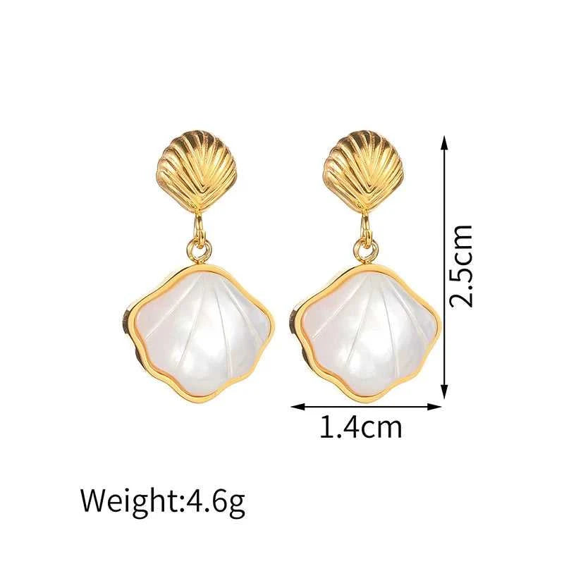 Kissmoon Stainless Steel Trendy Simple Shell Necklace Earing Ring for Women Girl Weeding Party Brithday Jewelry Set Gifts The jack market .AU The jack market .AU Jewellery & Chains $ 48 200001033:361180#necklace
