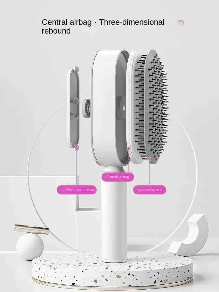 Self-Cleaning Hair Brush for Women | One-Key Airbag Massage & Anti-Static Comb | Effortless Hair Care