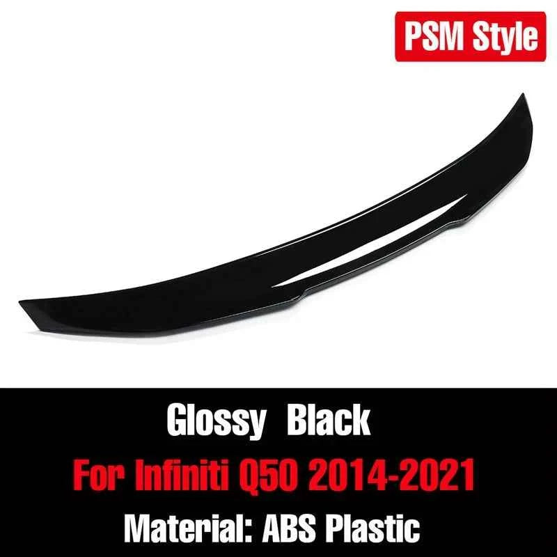 Black/Carbon Q50 Rear Wing Lip Car Rear Trunk Boot Lip Spoiler Wing Extension For Infiniti Q50 2014-2021 Rear Wing Spoiler Lip