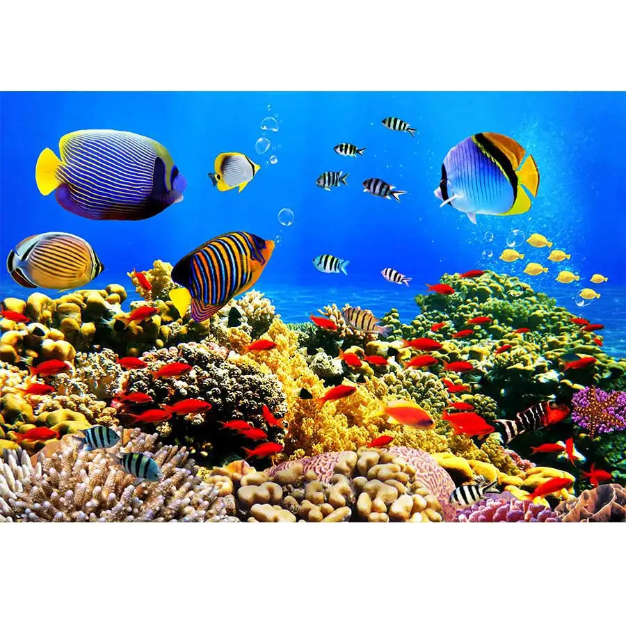 Underwater World Dolphin Coral Seaweed Seabed Aquarium Theme Photography Background Children Birthday Party Decor Backdrop