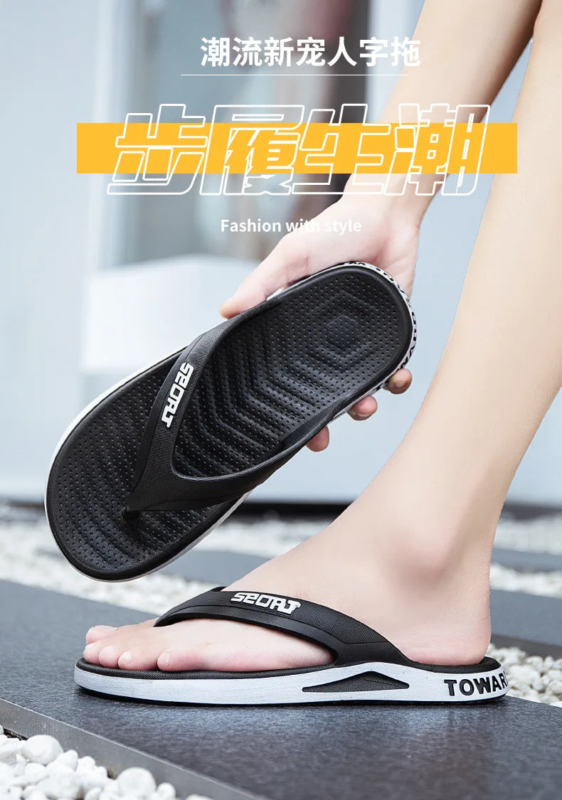 Wholesale Men's Flip Flops Non-Slip Beach Slippers - Outdoor Sandals Breathable Fashion Summer for Men