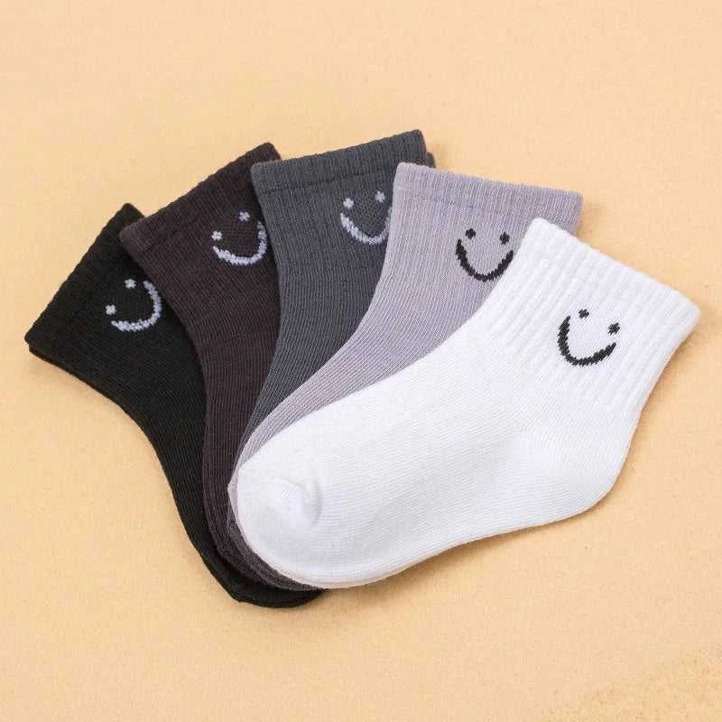 5 pairs Baby Cartoon Pattern & Solid Color Socks，happy face pattern kid's socks The jack market .AU The jack market .AU Mum & Kids: Essential Products for Every Family $ 24 14:193;5:200000298#3-5Y