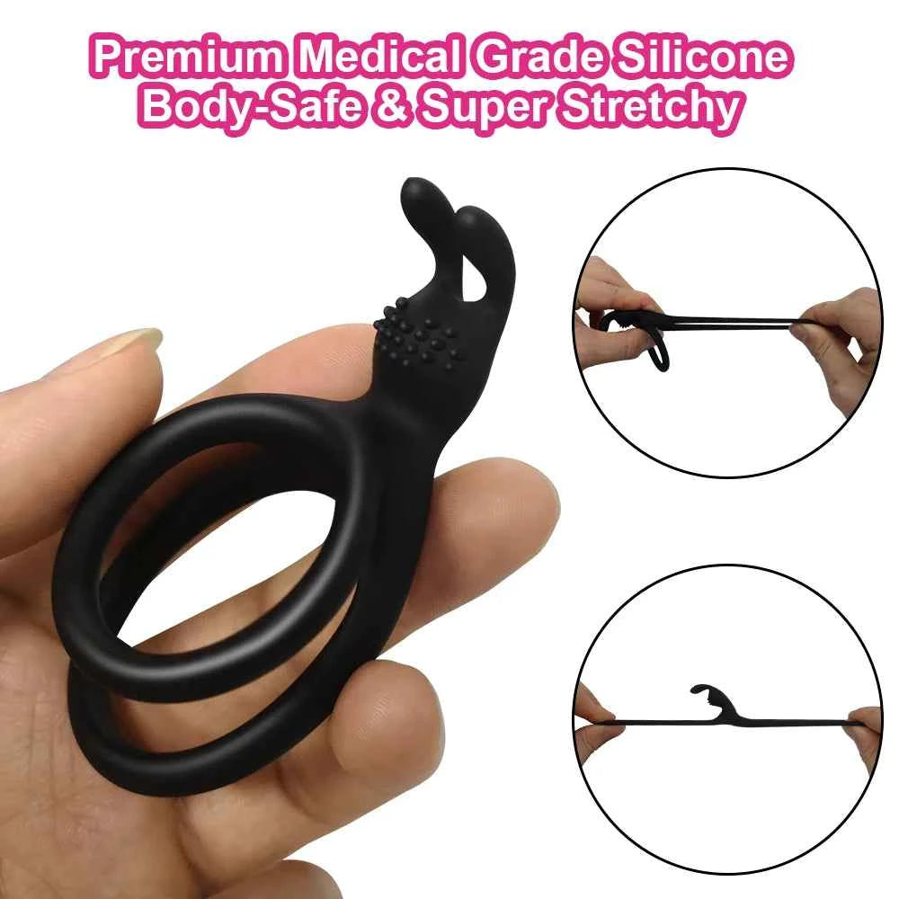 Silicone Cockring Sleeve for Enhanced Pleasure & Delayed Ejaculation - Perfect for Couples