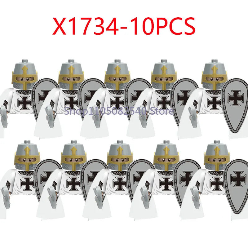 MOC Military Soldier Movie Character Building Blocks Accessories Medieval Castle Knight Helmet Shield Mini Brick Gift Toy E008