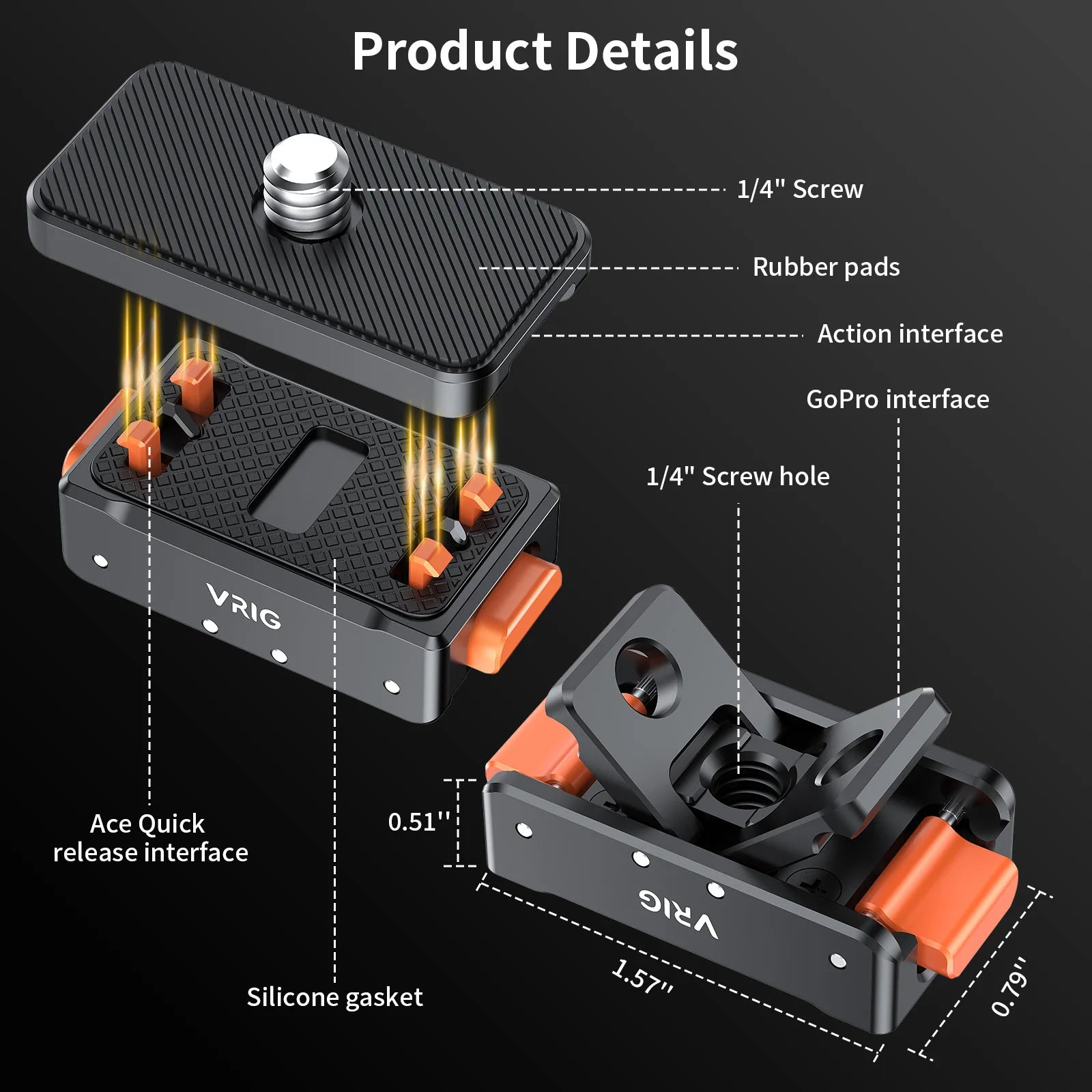 for Insta 360 Ace / Ace Pro / Ace Pro 2 Sports Camera Aluminum Quick Release Mount Magnetic Adapter Mount Accessories