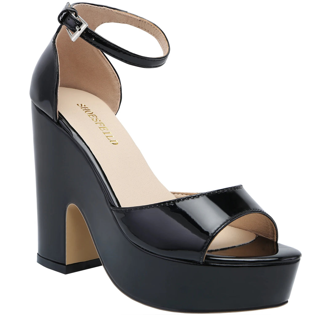 Women Sandals 2026 Summer Ankle Strap Pumps Colourful Sexy Peep Toe Square High Heels Flock Platform Wedding Pole Dancing Shoes