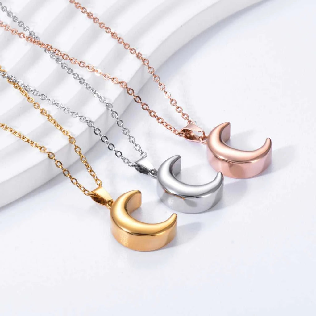 Stainless Steel Crescent Moon Pendant Cremation Jewelry Urn Necklaces for Human Pet Ashes Memorial Jewelry Gift for Women Men The jack market .AU The jack market .AU Jewellery & Chains $ 53 200001033:361187#Rose Gold