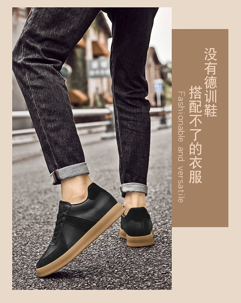 Men Women Genuine Leather Casual Elevator Shoes Leisure Sneakers Sports Zapatos Mujer Men's Height Increasing Shoes Tennis Shoes
