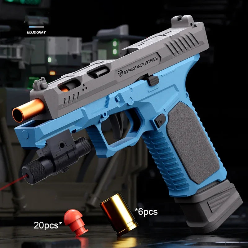 G17 Pistol Shell Throwing Continuous Firing Blowback Soft Bullet Gun Empty Hanging Birthday Gift