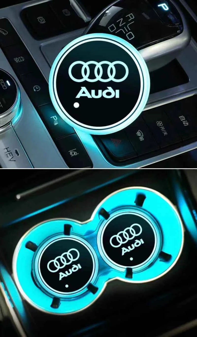 LED Light Car Water Cup Coaster Drinks Holder Mat for Audi A6L A3 A4 A5 A6 A7 A8 Q4 Q5 Q6 Q7 Q8 TT S3 S5 S7 S8 RS7 RS6 Sline b9