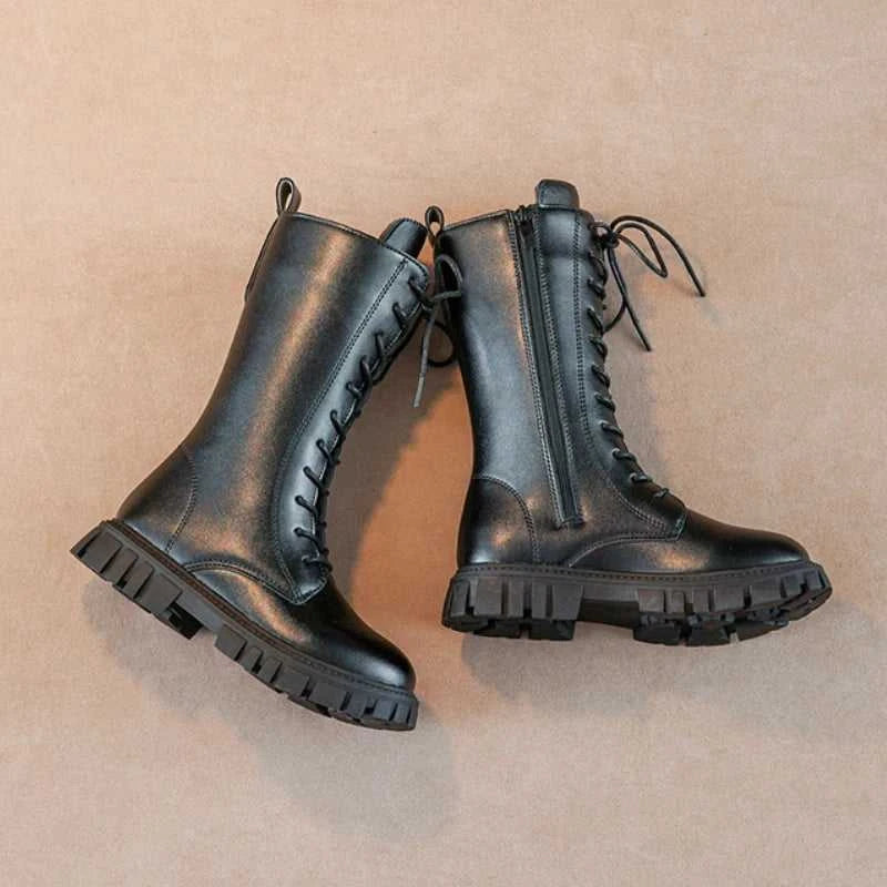 Girls Princess High Boots Black Beige Versatile Kids Causal Boots Spring Autumn Non-slip Children's Long Boots Solid Color PU The jack market .AU The jack market .AU $ 46 14:771#black;200000124:100010440