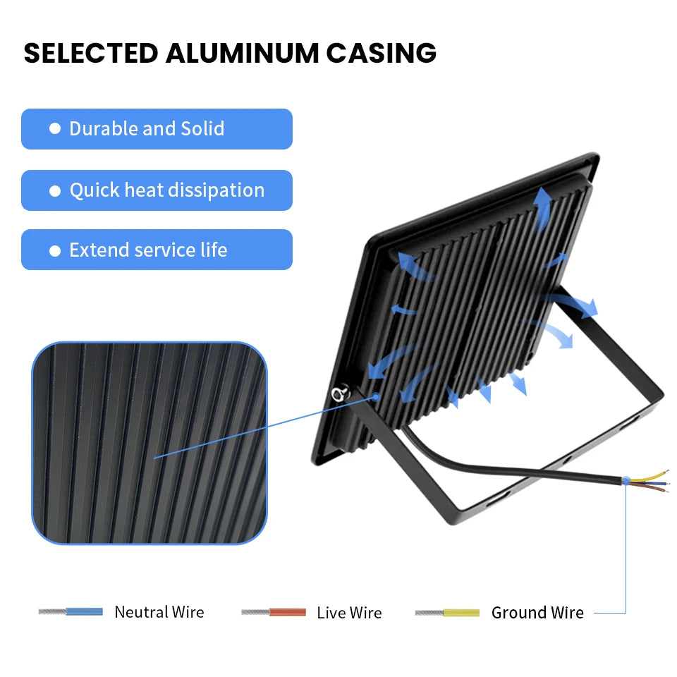 LED Flood Light 10W 20W 30W 50W 100W AC 220V LED Floodlight IP66 Waterproof Reflector Spotlight Street Light Outdoor Garden Lamp - Jack market 1988Jack Market 1988