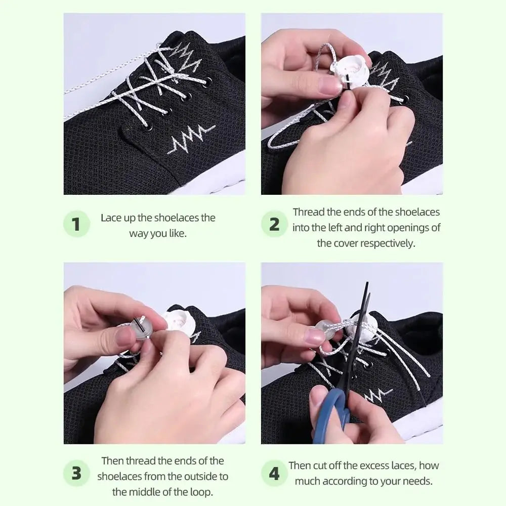 1Pair Sneaker Shoe Laces Elastic No Tie Shoe Laces Stretching Lock Lazy laces Quick Rubber Shoelace Shoestrings