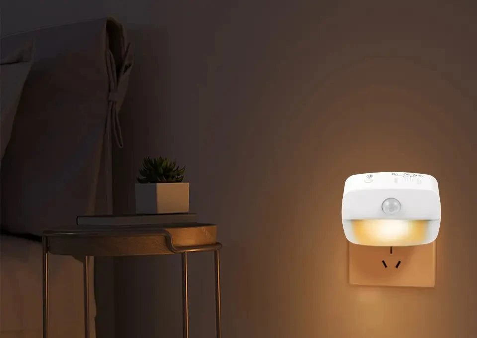 LED Night Light With Motion Sensor Light EU US Plug Socket Lamps Children Night Lights Wireless Wall Bedside Bedroom Night Lamp - Jack market 1988Jack Market 1988