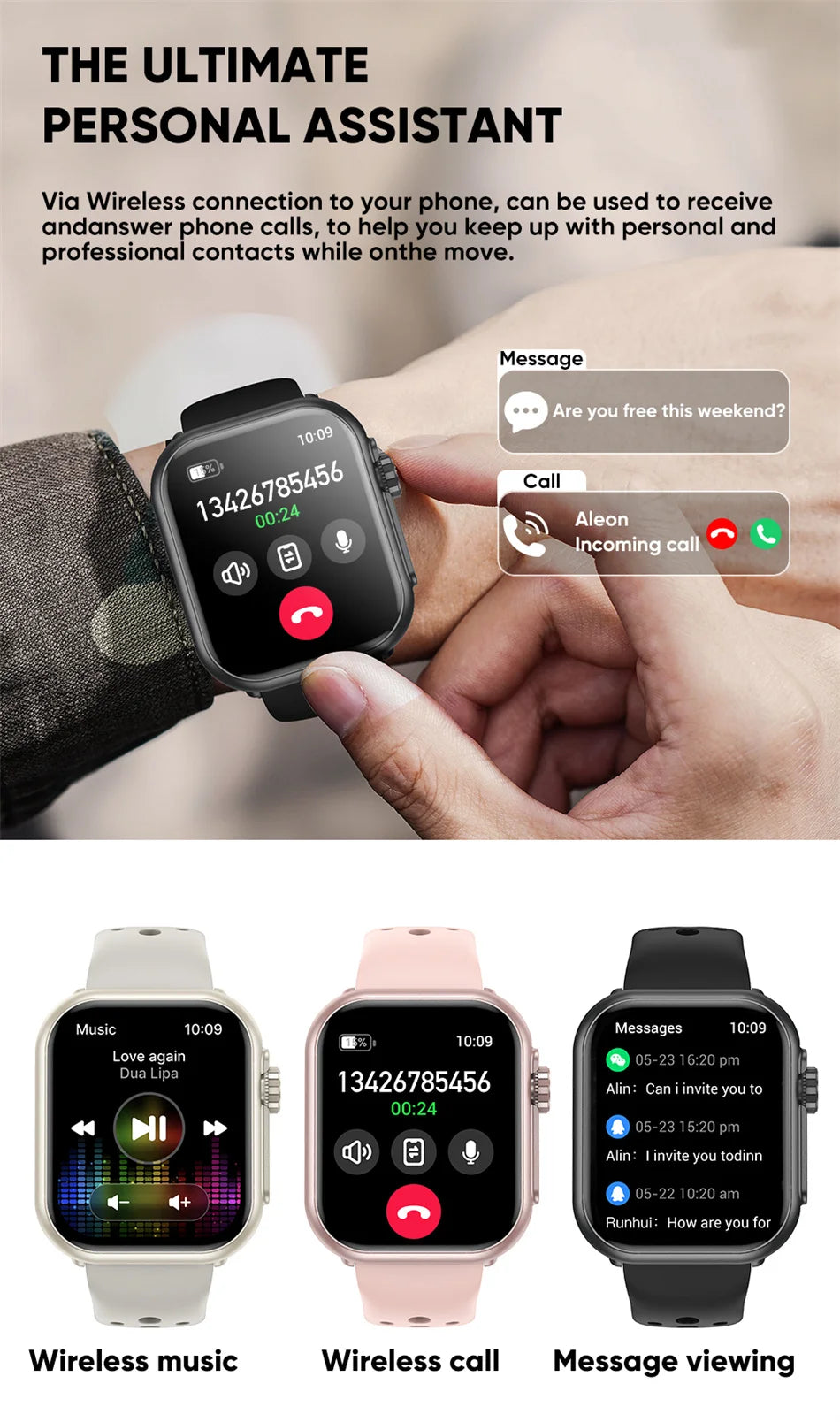 Ultra K62 1000mAh Battery AMOLED Smart Watch Heart Rate Men 100+Sport HD Bluetooth Call IP67Waterproof Women SmartWatch 2026 New