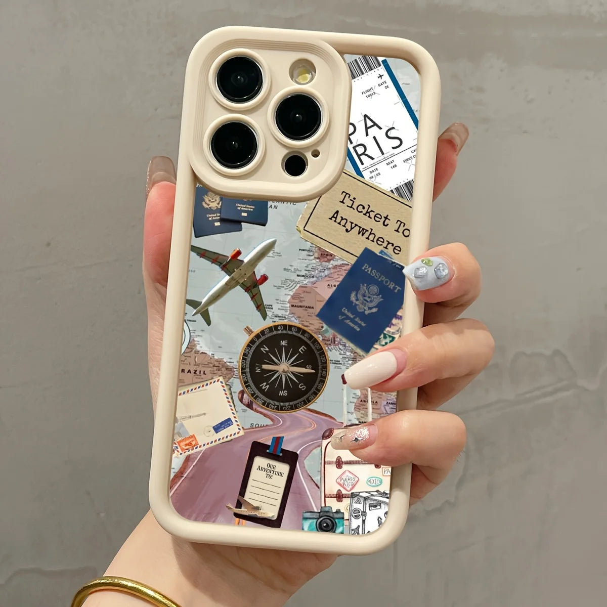 Airplane Map Plain Case for iPhone 16 E 15 14 13 12 Mini 11 Pro Max XS X 8 7 Plus SE Liquid Soft Silicone Shockproof Back Cover