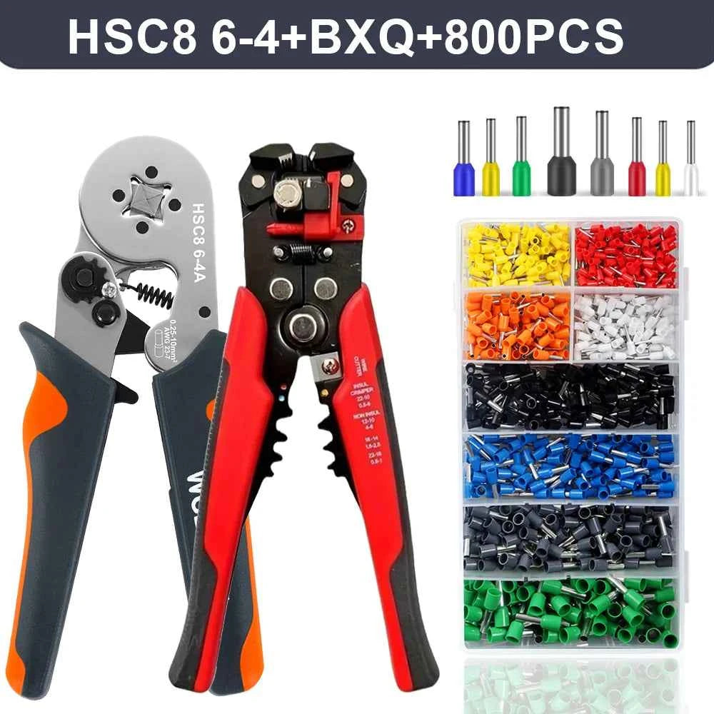 Wire Stripper Ferrule Crimping Tool HSC8 6-4/6-6 Electrical Crimper Plier For Wire End Crimp Tube Terminals Electrical Circuit