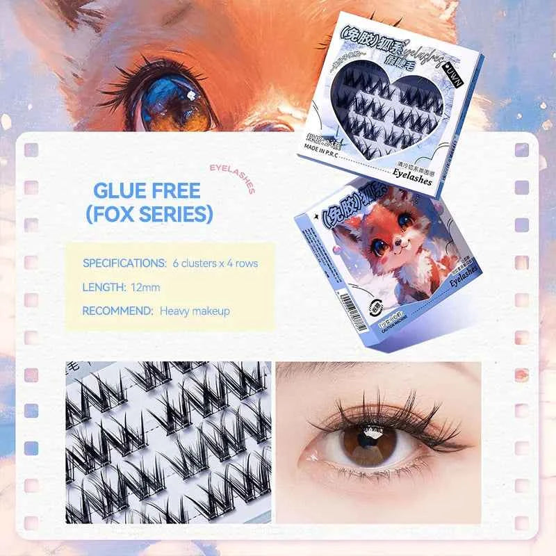 Animal Series No-Glue False Eyelashes - Natural Curl & Volume, Easy Application for Beginners