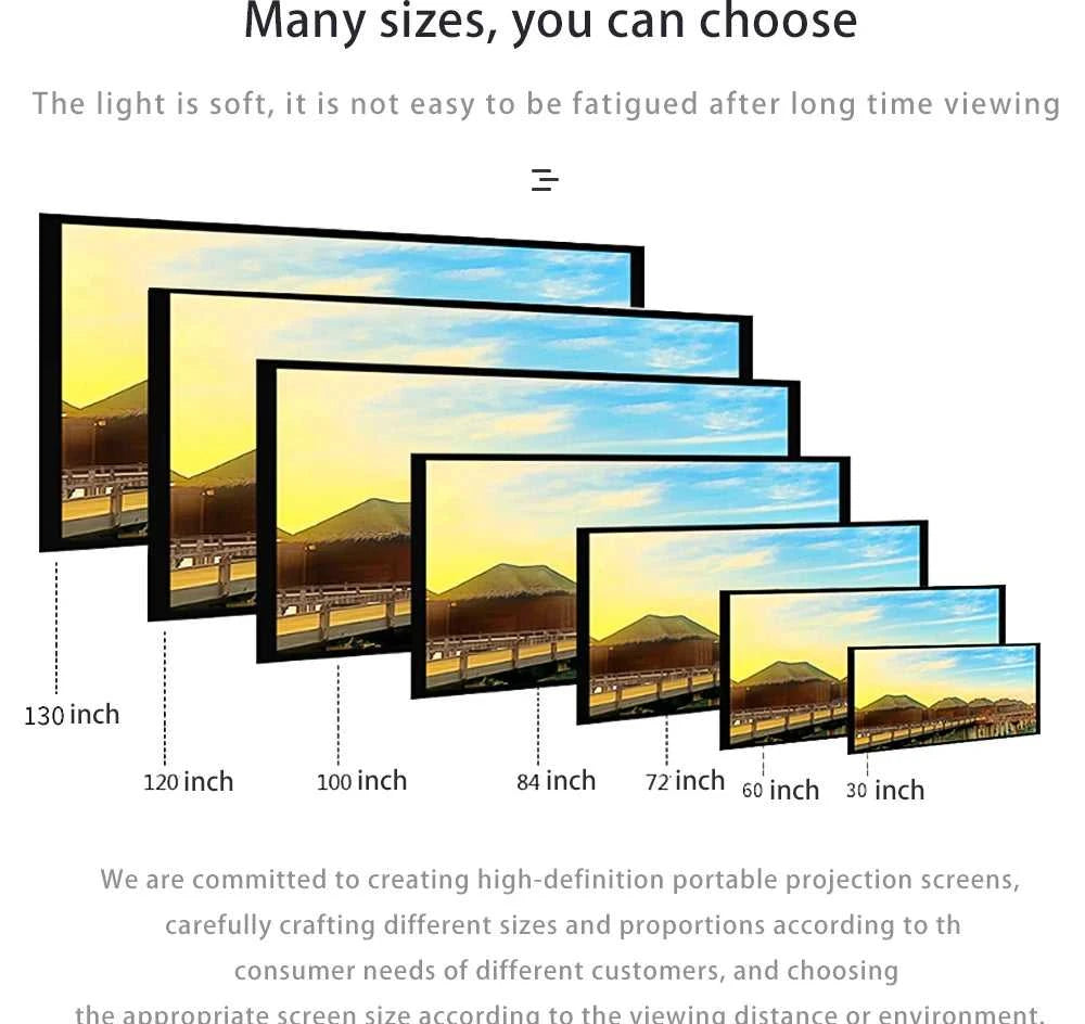 ZHNUWIE Projector Screen 16:9 Metal Anti Light Curtain Reflective Fabric Cloth For YG300 XGIMI H3 HALO Mogo Xiaomi DLP Projector The jack market .AU The jack market .AU Home $ 71 977:202689808