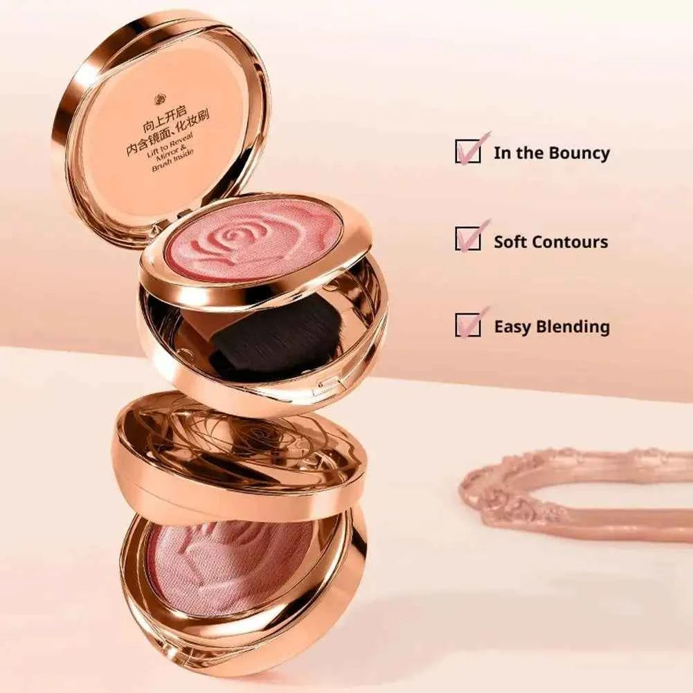 Radiant Rose 3-in-1 Blush Palette – Shiny & Matte Finishes for a Bright, Lasting Glow
