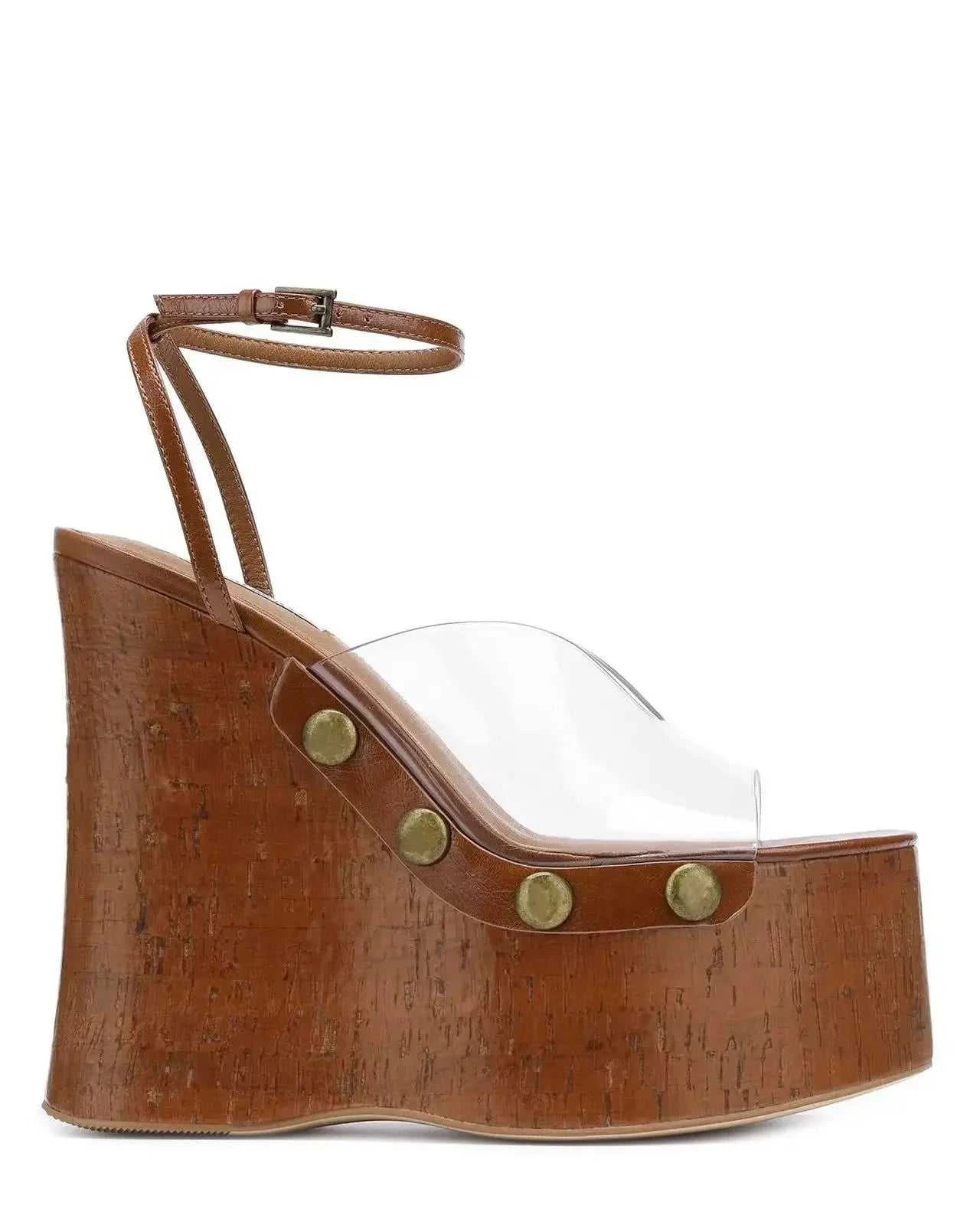 2025 High-heeled Thick-heeled Shoes for Women's Wear Thick-soled Wood Grain Waterproof Table Sandals Metal Nail Buckle Sandal The jack market .AU The jack market .AU Step Up Your Style: Trendy Shoes for Every Occasion! $ 122 14:193#Light brown sandals;200000124:200000337