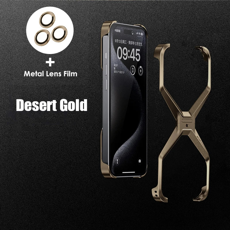 AluGuard Rimless Armor Case for iPhone 13-16 Pro Max – Shockproof, Removable Design & Advanced Heat Dissipation