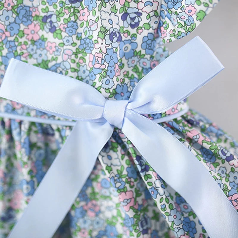 Floral Delight Baby Dress by [Brand Name] - Adorable Sleeveless Design with Sweet Bow for Girls 9 Months to 4 Years