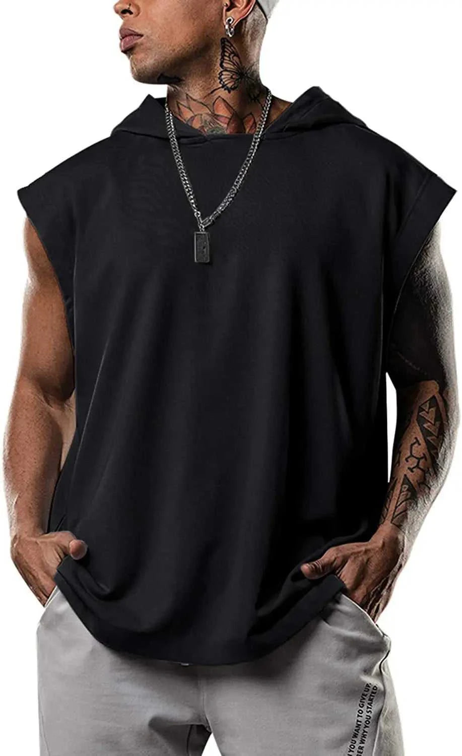 2026 Men Tank Top Fitness Training Pullover Leisure Fashion Sleeve Men's Hooded Vest Solid Color Tank Tops For Male The jack market .AU The jack market .AU Men Fashion $ 31 14:193;5:4183