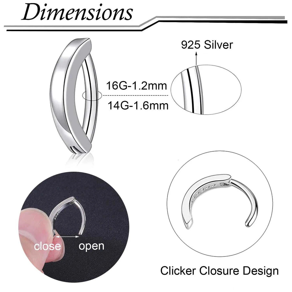ZS 1PC 925 Sterling Silver Navel Ring Reverse Curved Belly Button Clicker Minimalist Belly Piercing Zircon Navel Piercing 14/16G The jack market .AU The jack market .AU Jewellery & Chains $ 55 200001033:200003762#style2 1.6x10mm