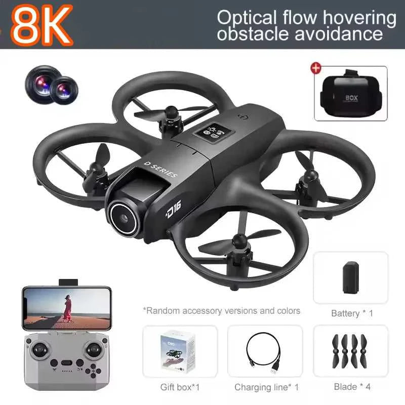 D16 Mini Drone 8K HD Dual Camera Profesional 180° Electric Adjustable GPS Positioning Obstacle avoidance Bushless UAV 2026 New The jack market .AU The jack market .AU Drones $ 106 14:29#Black Dual 8K-1B