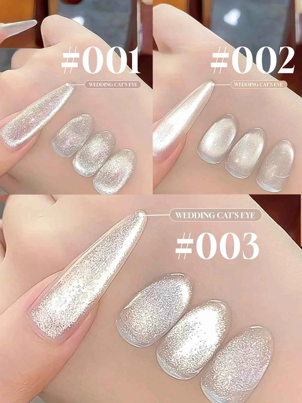 10ML 1-8pcs 2026 New Style Clear Universal White Glass Beads Cat Eye Magnet Gel Nail Polish Suitable For Toe Nails White Nails