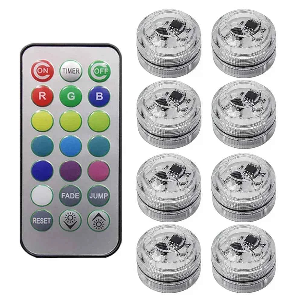 1/10PCS Wireless Adhesive LED Car Interior Ambient Light Remote Control Decor Auto Roof Foot Atmosphere Lamp Bicycle Tail Light