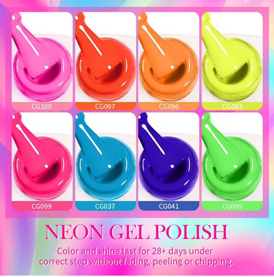 BORN PRETTY Neon Red Gel Nail Polish Yellow Green Summer Color Semi Permanent Varnish 10ml Soak Off UV LED Nail Art Manicure