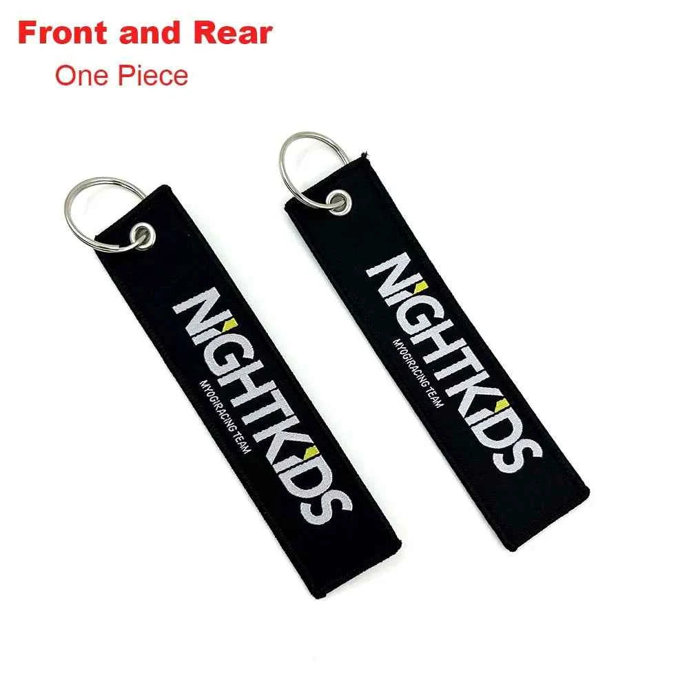 JDM Racing Keyring Embroidered Nylon Fabric Keychain Moto Keychain Car Key Tags for Nos Nightkids Keychain Motorcycle Initial D