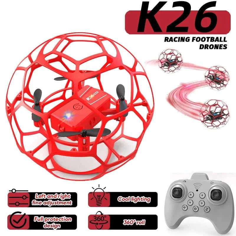 K26 MINI Air Soccer Competitive Drone | 360° Full Protection Crash-Proof | Hand Throw Takeoff No Remote Skill Birthday Gift The jack market .AU The jack market .AU Drones $ 71 14:193#K26-Red