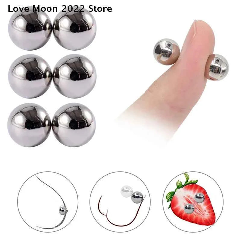 LM Magnetic Nipple Clamps - 2pcs Non-Piercing Strong Bondage Balls for Couples - Explore Your Sensuality