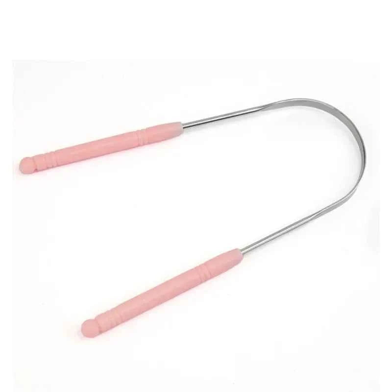FreshBreeze Stainless Steel Tongue Scraper - Coated U-Shaped Design for Ultimate Oral Hygiene & Fresh Breath