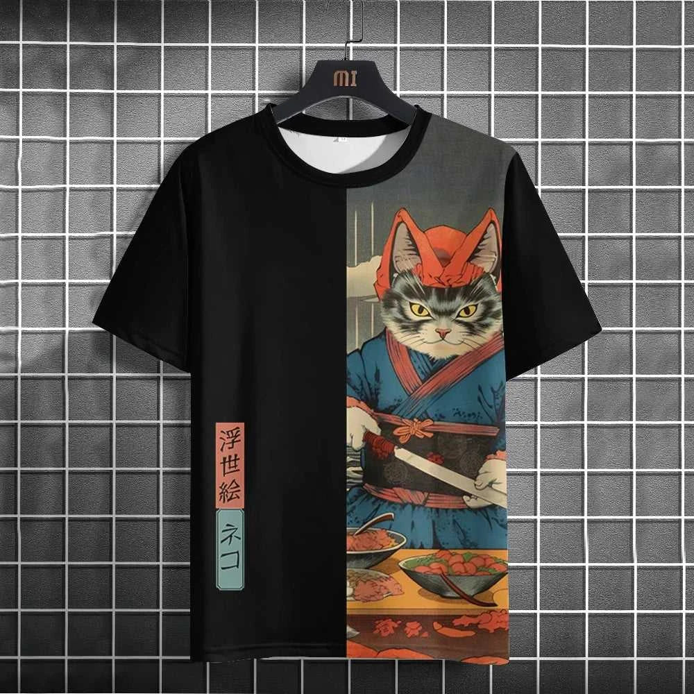 2024 T Shirt Men Japanese Samurai Cat 3d Printed T Shirts For Casual Fashion Funny Shirt Top Tee Men Clothing The jack market .AU The jack market .AU Men Fashion $ 26 14:193#P2TGL23FD;5:4183