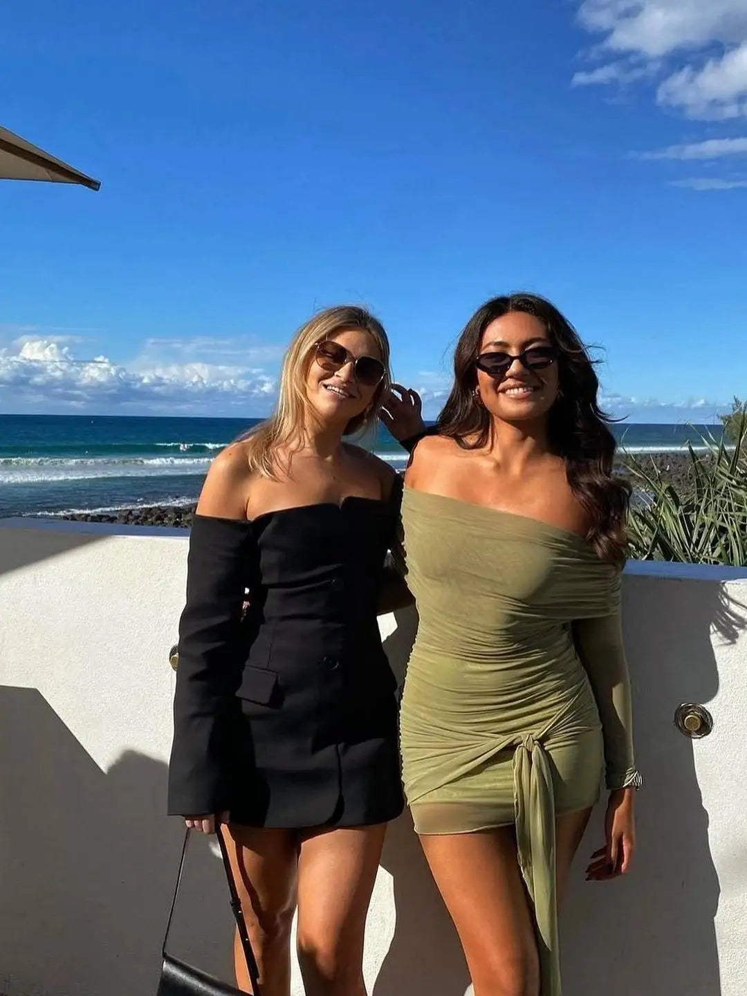 Articat One Shoulder Mesh Dress - Double Layered, Pleated Skirt for Women - Perfect for Vacation & Party