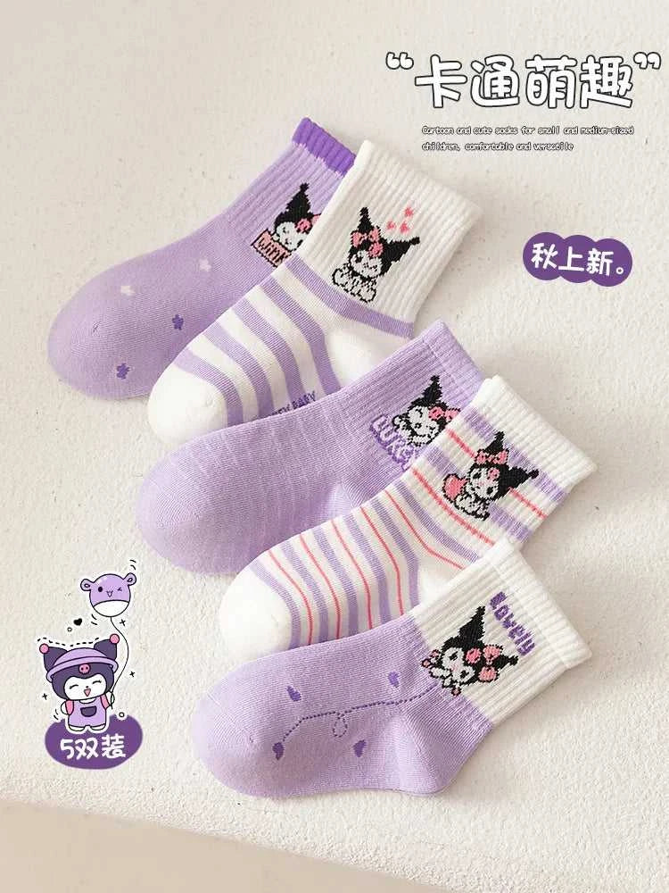 5 Pairs Kuromi Kids Socks Melody Kawaii New Fall Winter Cartoon Boy Children Mid-calf Socks Cotton Sock for Girls Gifts The jack market .AU The jack market .AU Mum & Kids: Essential Products for Every Family $ 26 14:350852#b;200007763:201336100;977:100014064#S 1-3 years old