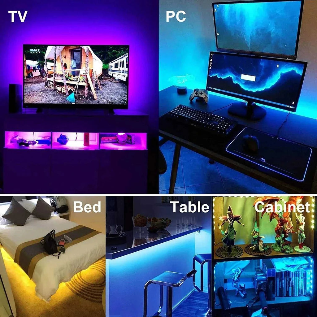 Smart Led Lights Strips 5V 5050 Rgb Ice String Fairy Lights Bar Lighting Bluetooth App Control Adhesive Usb Led Ribbon Tape Lamp The jack market .AU The jack market .AU Home $ 74 136:9131281595#24KEY Bluetooth;200007763:201336100;249:200006305#None Waterproof;380:200746124#30m-1181.1Inch