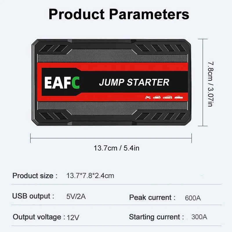 2000A Car Jump Starter Power Bank 12V Output Portable Emergency Start-up Charger 1000A for Cars Booster Battery Starting Device