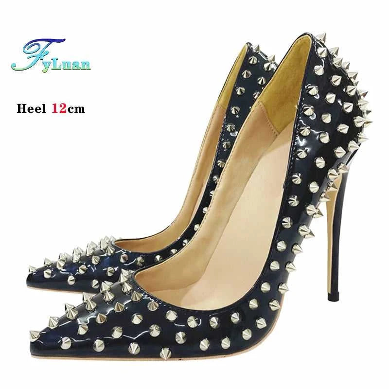 Super Thin Heel 8 10 12CM Sexy All Spikes Rivets Women Pumps Pointed Toe Super High Heels Party Nightclub Fashion Shoes Size 46 The jack market .AU The jack market .AU Step Up Your Style: Trendy Shoes for Every Occasion! $ 117 14:173#As Picture Shown;200000124:100010483