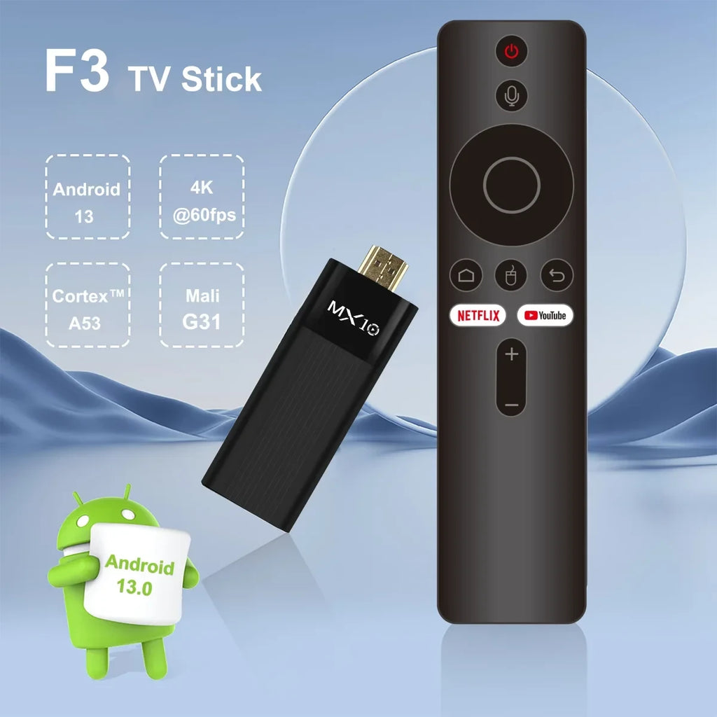 Ultra HD 4K Android TV Stick MX10-F3 Stick Mini Home TV Stick H313 Quad Core Support 2.4/5G Dual Wifi 2GB RAM 16GB ROM The jack market .AU The jack market .AU Accessories Electronics $ 83 14:193