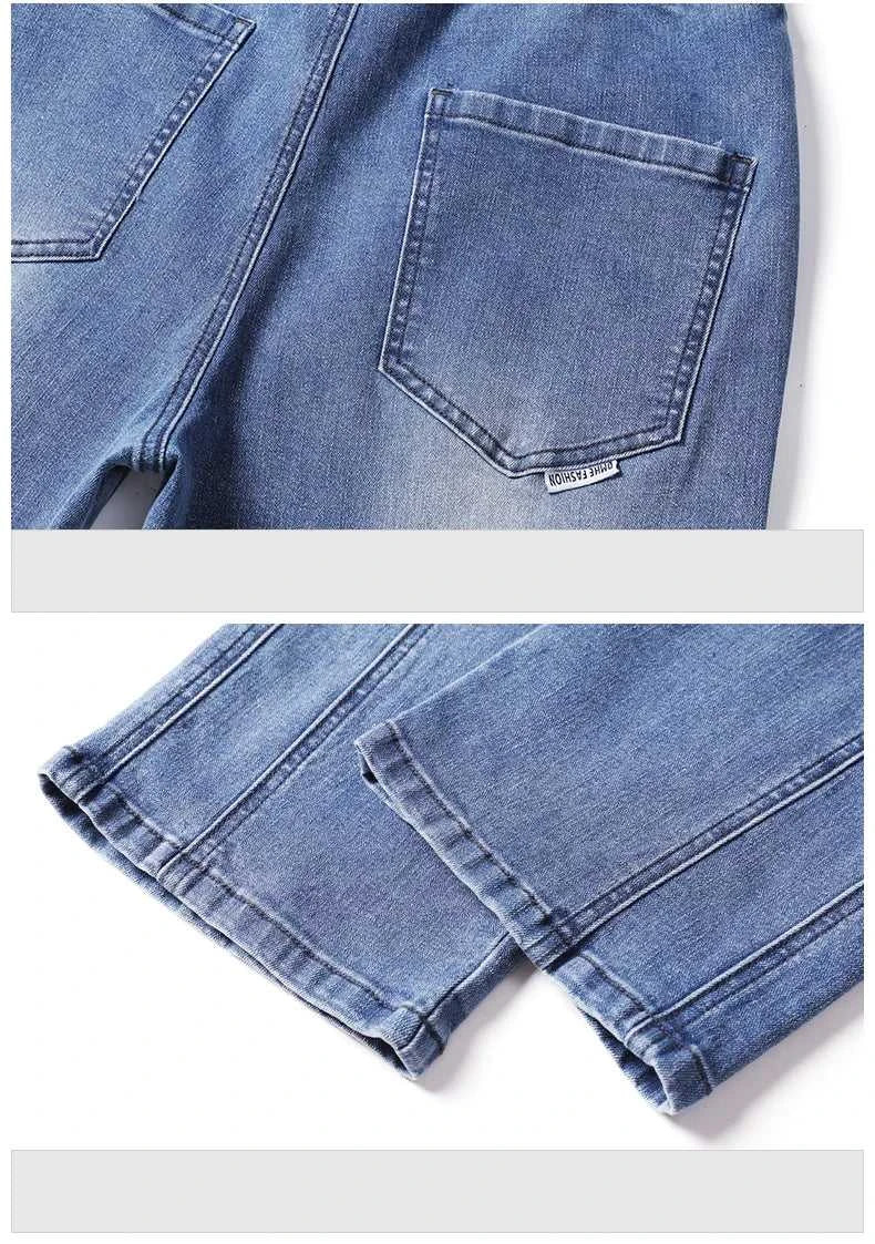 Autumn Winter Blue Jeans Men Drawstring Elastic Waist Cotton Cargo Denim Pants Work Fashion Thick Trousers Male Plus Size M-4XL The jack market .AU The jack market .AU Men Fashion $ 48 14:193#Black;5:361386#M(27-28)